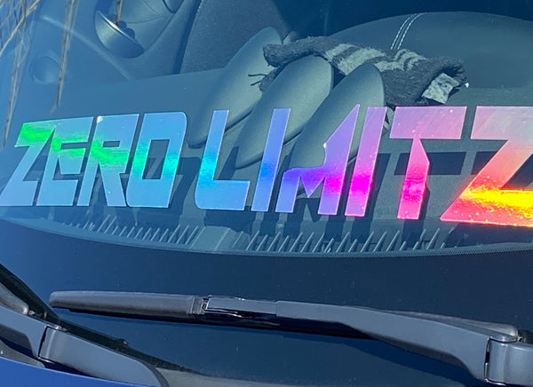 Oil Slick Rainbow Holographic Sign Vinyl, Choose Your Color and Size