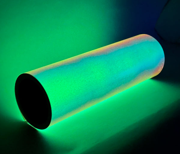 Blue OPAL Glow in the Dark Vinyl, choose any size.