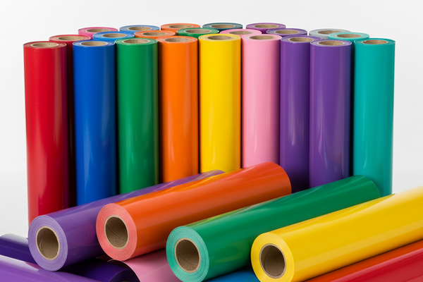 rolls of vinyl in various colors