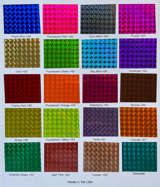 Sheets of Holographic PRISM Sign Vinyl, Choose Size and Color, 1/4" Mosaic