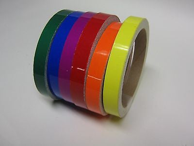 Colored Vinyl Plastic Tape, any 6 rolls of 1  inch x 25 ft, Glossy Tape Gloss