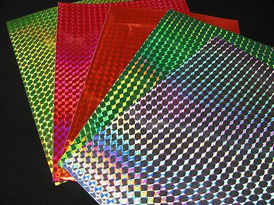 Sheets of Holographic PRISM Sign Vinyl, Choose Size and Color, 1/4" Mosaic