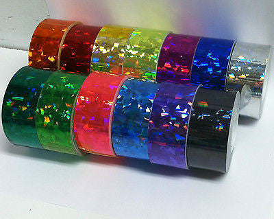 6 Rolls of HoloCrystal Tape, Your Choice of any 6 Colors, Holographic Tape, 1"x25ft ea