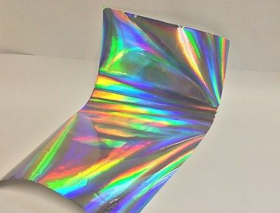 SHEETS of Oil Slick RAINBOW Holographic Sign Vinyl, Choose  Color and Size