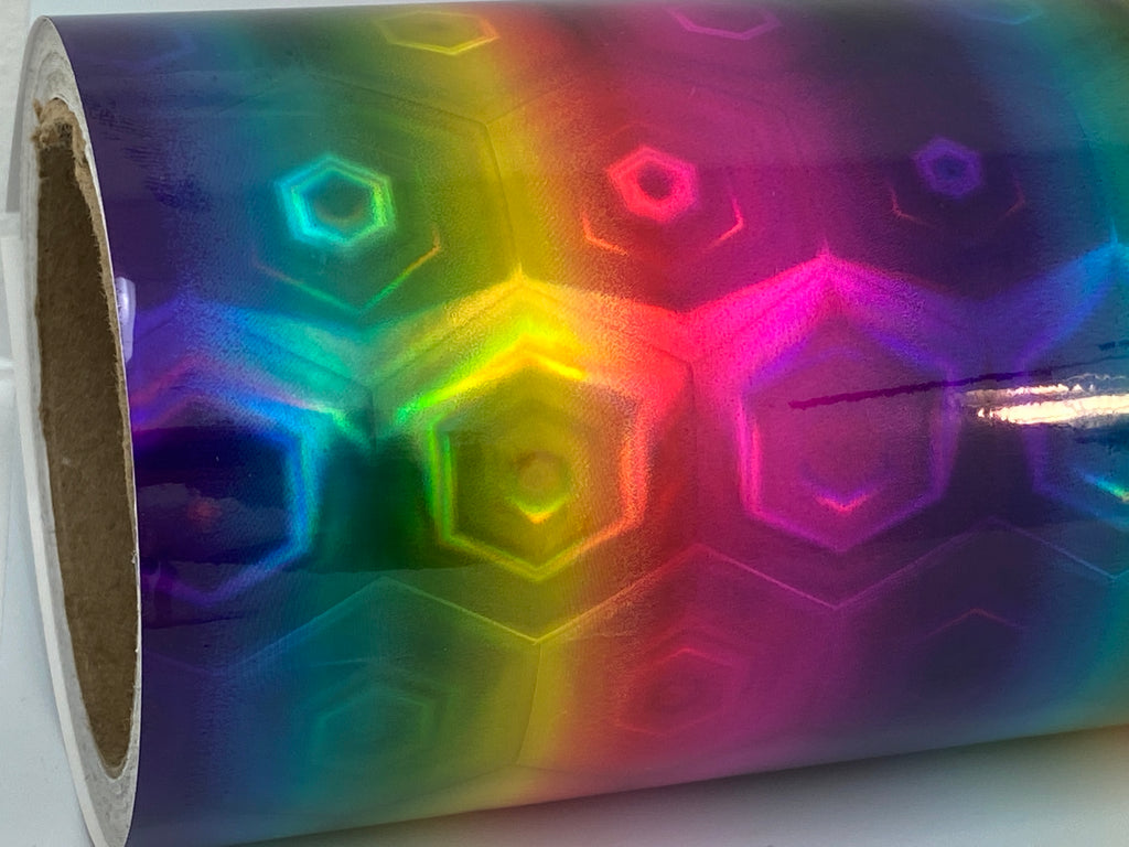 Multi Color Holographic Vinyls, choose pattern and size, 12" wide