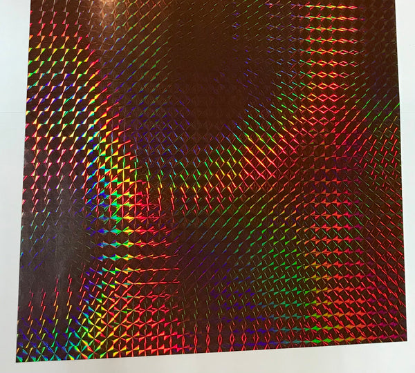 Sheets of Holographic PRISM Sign Vinyl, Choose Size and Color, 1/4" Mosaic
