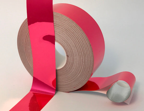 Wide rolls of Colored Chrome Tape, Mirror-like Metallic Sticky Smooth Plastic Tape
