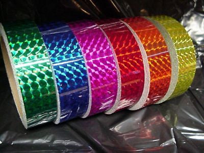 15 Different Color Prism Tapes, 1" x 25 ft, Holographic