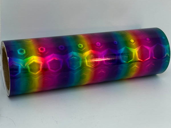 Multi Color Holographic Vinyls, choose pattern and size, 12" wide