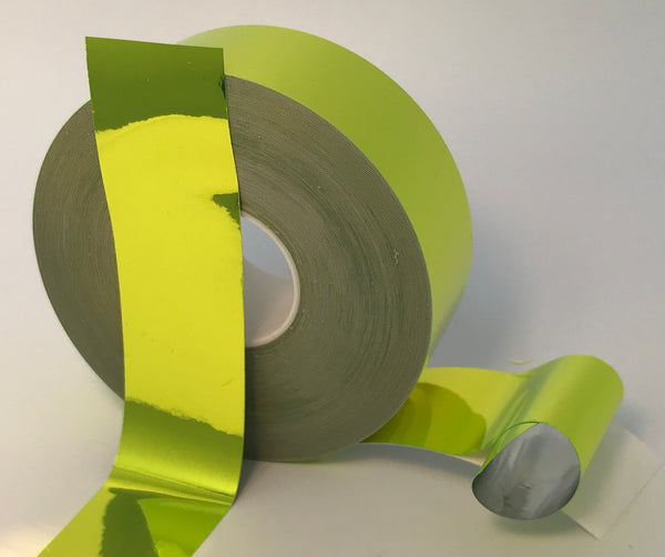 Wide rolls of Colored Chrome Tape, Mirror-like Metallic Sticky Smooth Plastic Tape