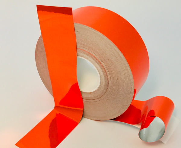 Wide rolls of Colored Chrome Tape, Mirror-like Metallic Sticky Smooth Plastic Tape