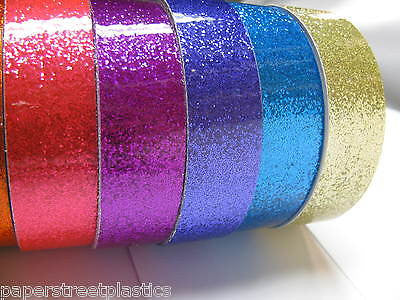 6 Rolls of Glitter Flake Vinyl Tape,  choose your color and sizes. Sparkle Tape