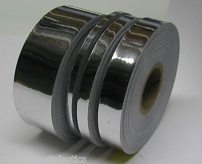 Chrome Tape Set, 1/8", 1/4", 1/2" and 1" x 50 ft rolls of  Silver Mirror Tape