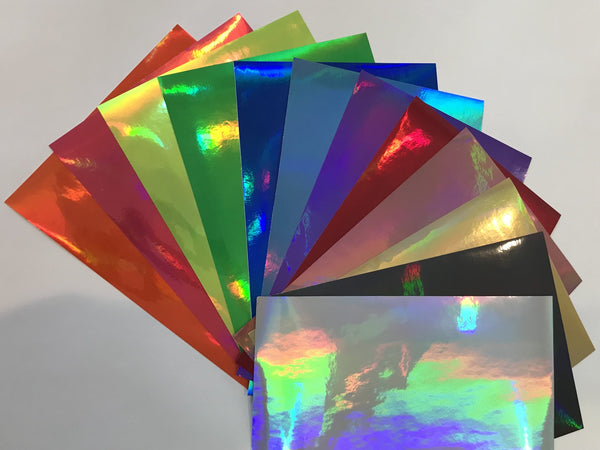 SHEETS of Oil Slick RAINBOW Holographic Sign Vinyl, Choose  Color and Size